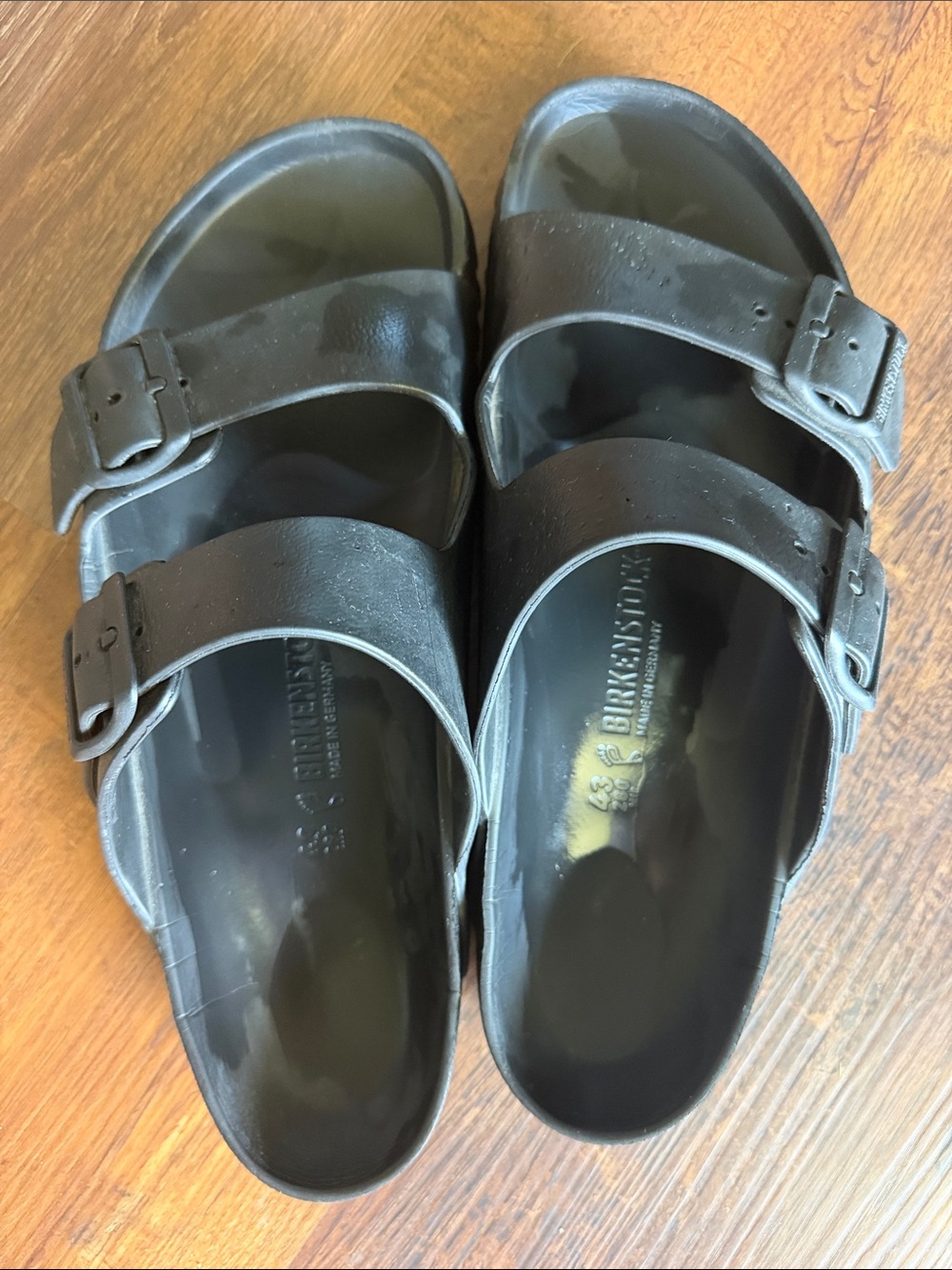 Birkenstock Black Two-Strap EVA Slide Sandals